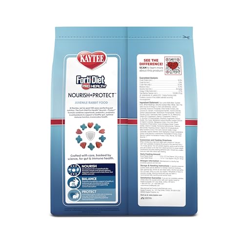 Kaytee Forti-Diet Pro Health Juvenile Rabbit Food, 3 lb, Comprehensive Nutrition for Digestive Health & Immune Support