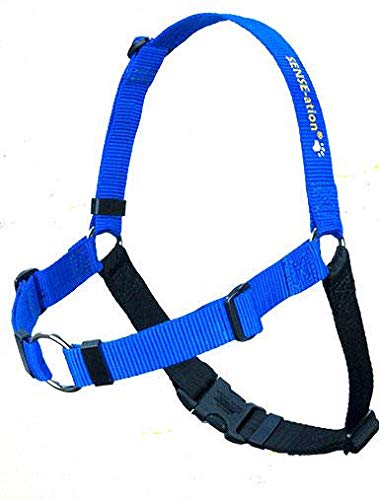 The Original Sense-Ation No-Pull Dog Training Harness (Blue, Medium-Large Wide)