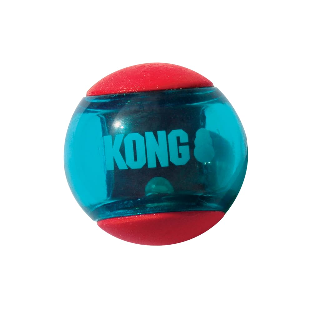 KONG Squeezz Action Ball, Medium, Red, Thermoplastic Rubber, Model PSA23