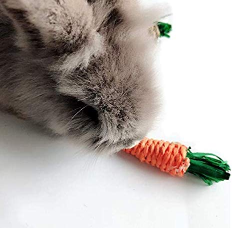 Hamiledyi Pet Rabbit Toy Tree Bunny Fun Chew Toy Rattan Grass Scratcher Climbing Tree Play Carrot Toy For Small Animal