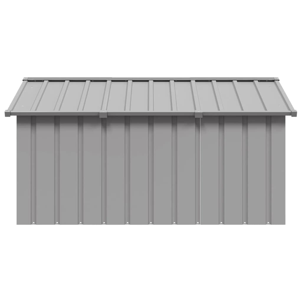 vidaXL Dog House Outdoor Kennel - Gray Galvanized Steel Pet Shelter