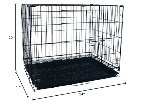 24 Dog Kennel Cage With Bottom Grate, Black-like New
