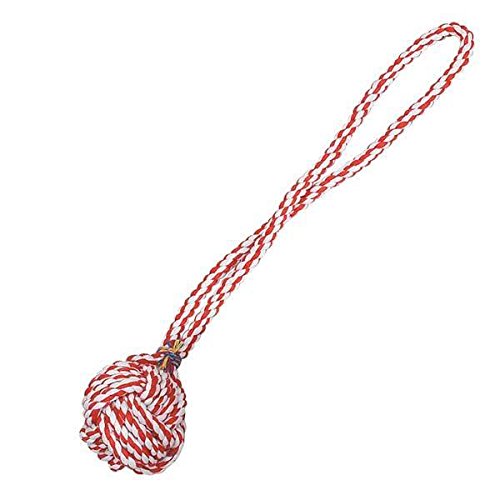Fist Knot Rope Dog Toy Ball Handle Fetching Tugging Choose Size & Color(Small - 15' Long)