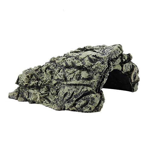 Ftvogue Fish Hiding Cave Aquarium Turtle Reptile Basking Hide Habitat Shelter For Aquarium Terrarium Decoration Ornament (Medium