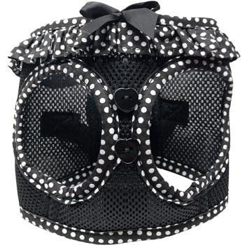 Doggie Design No Choke Dog Harness - Simple Step-In And Go Dog Vest For Small, Medium, And Large Breeds - Breathable Mesh Polyester Pet Harness - Black And White Polka Dot - Xs
