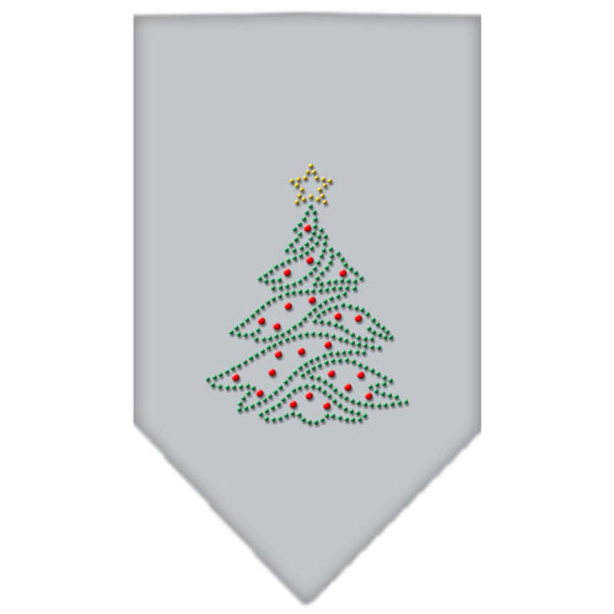 Mirage Pet Products Christmas Tree Rhinestone Bandana, Small, Grey