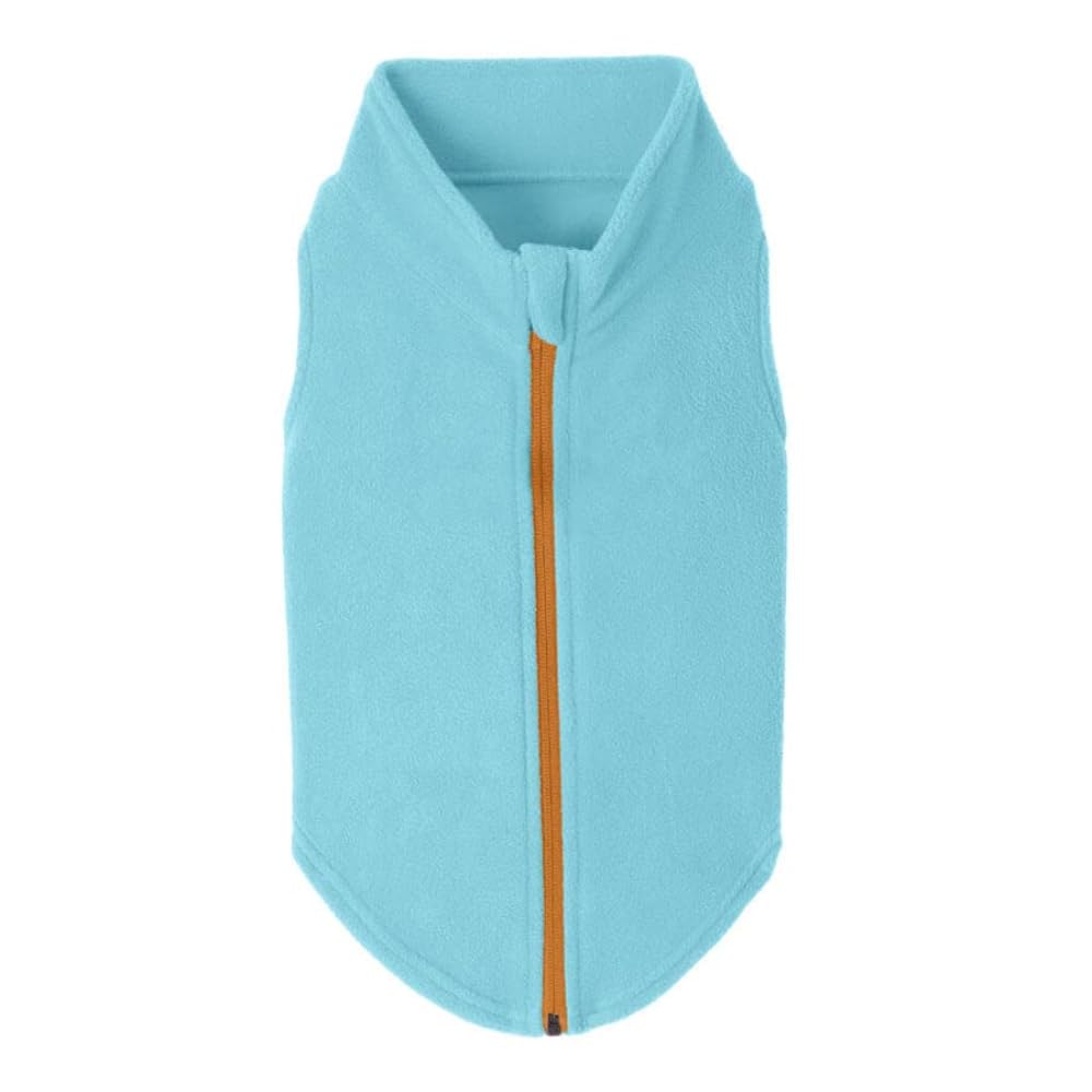 Gooby Zip Up Fleece Dog Sweater - Turquoise, 2X-Large - Warm Pullover Fleece Step-In Dog Jacket With Dual D Ring Leash - Winter 