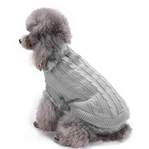 Dog Sweater, Warm Pet Sweater, Dog Sweaters For Small Dogs Medium Dogs Large Dogs, Cute Knitted Classic Cat Sweater Dog Clothes Coat For Girls Boys Dog Puppy Cat (Xx-Small, Grey)