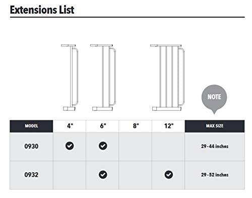 Carlson Pet Products Extra Wide Pet Gate Extension Kit, 24", Metal, White, Model 0924EW