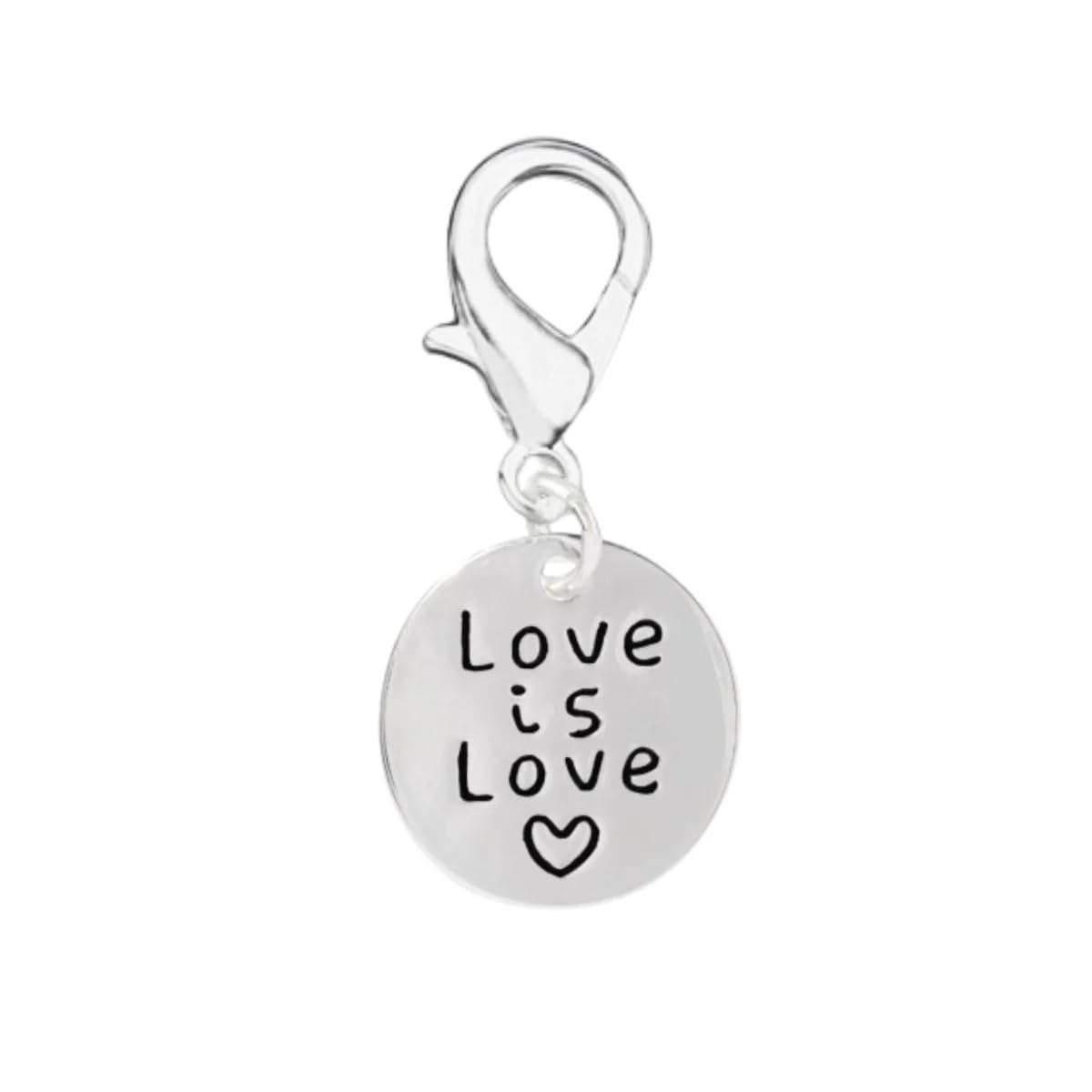 Love Is Love Circle Hanging Charm - Lgbtq Love Hanging Charm Ideal For Bracelets, Purses, Zipper Pulls On Jackets, Backpacks
