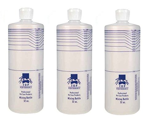 Top Performance Mixing Bottle 32 Oz Marked Dilution Rates Pet Grooming Stylist Barber Salon Concentrate Tools (3 Mixing Bottles)