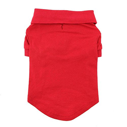 Doggie Design Solid Dog Polo Shirt (Flame Scarlet Red, L)