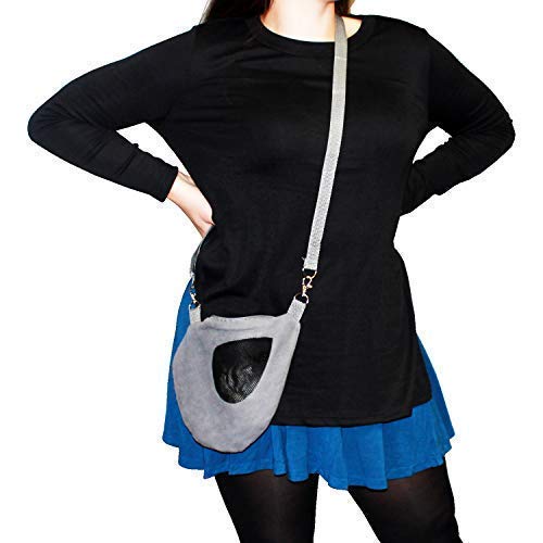 Teardrop Carry Pouch (Blue) - Small Animal Fleece Bonding Pouch - For Sugar Gliders, Hamsters, Gerbils, Mice, Degus & Other Smal