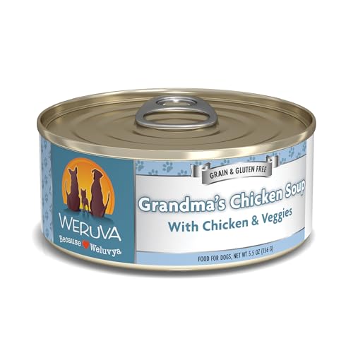 Weruva Classic Dog Food, Grandmas Chicken Soup with Chicken Breast & Veggies, 5.5oz Can (Pack of 24)