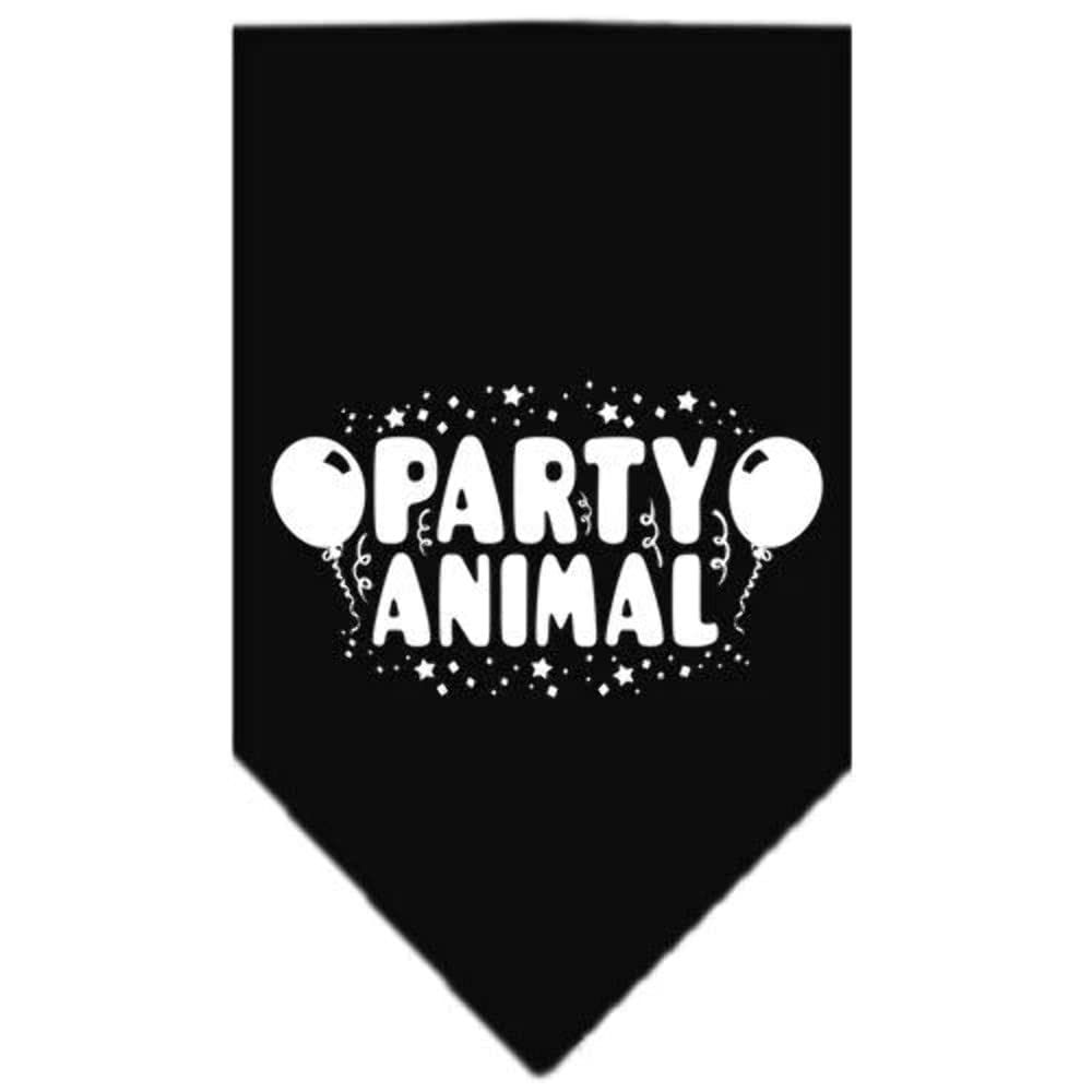 Mirage Pet Products Party Animal Screen Print Bandana for Pets, Large, Grey