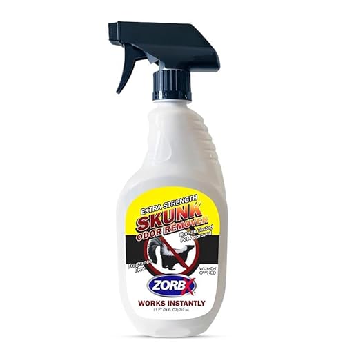 Zorbx Unscented Skunk Odor Remover Spray - Fast Acting Skunk Smell Removal | Extra Strength Skunk Odor Eliminator For Dogs, House, Home, Car, Clothes & Furniture (24 Fl Oz.)