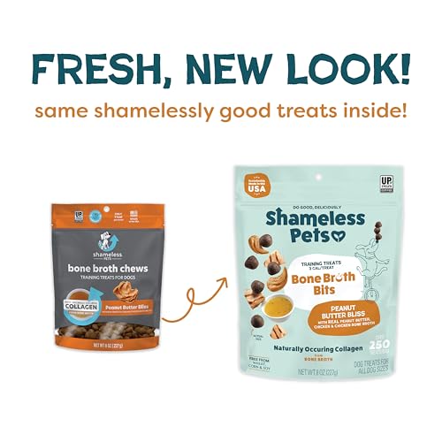 Shameless Pets Dog Training Treats, Bone Broth Bits- Natural & Healthy Puppy Treats - Soft Training Treats with Naturally Occurr