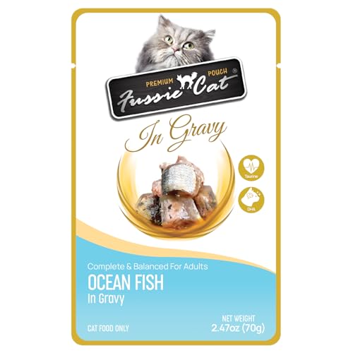 Fussie cat Premium Ocean Fish in Gravy, 2.4 Oz (Pack of 12)