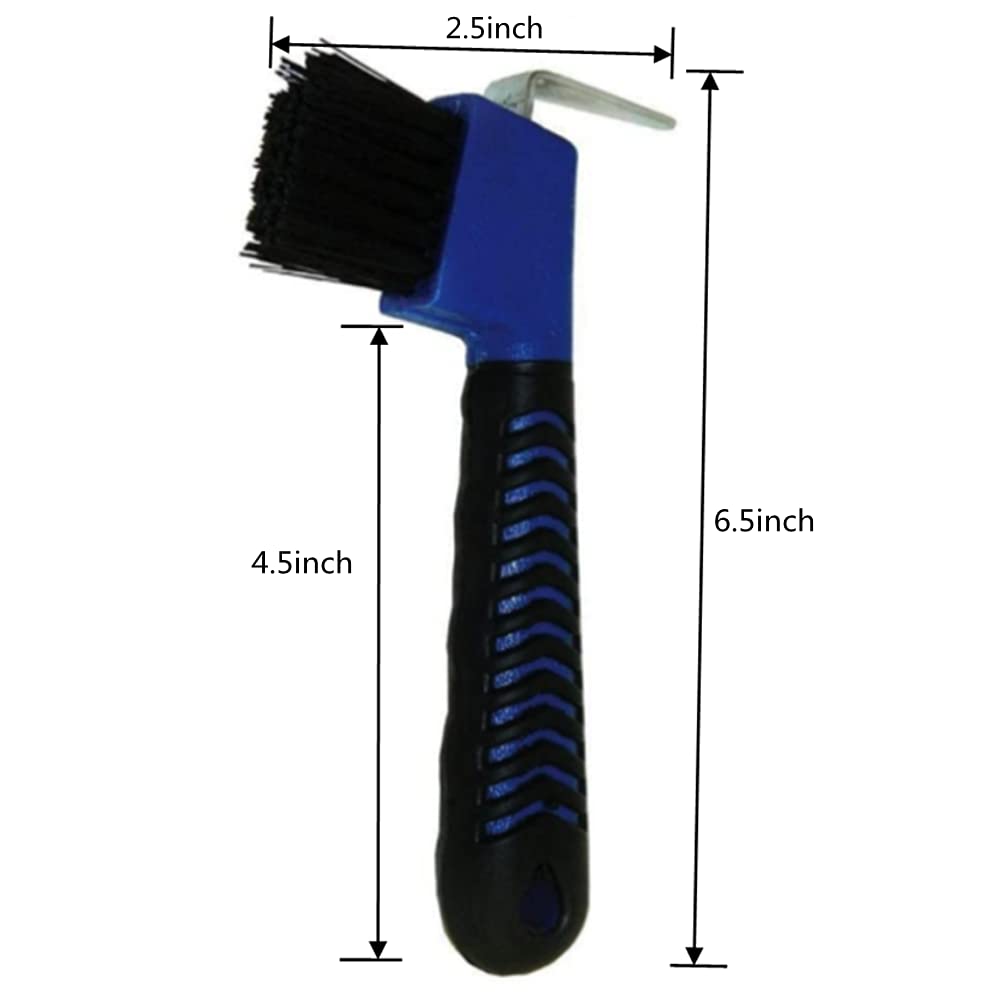 Whzazgw Stainless Steel Horse Brush,Reversible Stainless Steel Curry Comb,Includes Horse Hoof Pick Brush With Soft Touch Grip