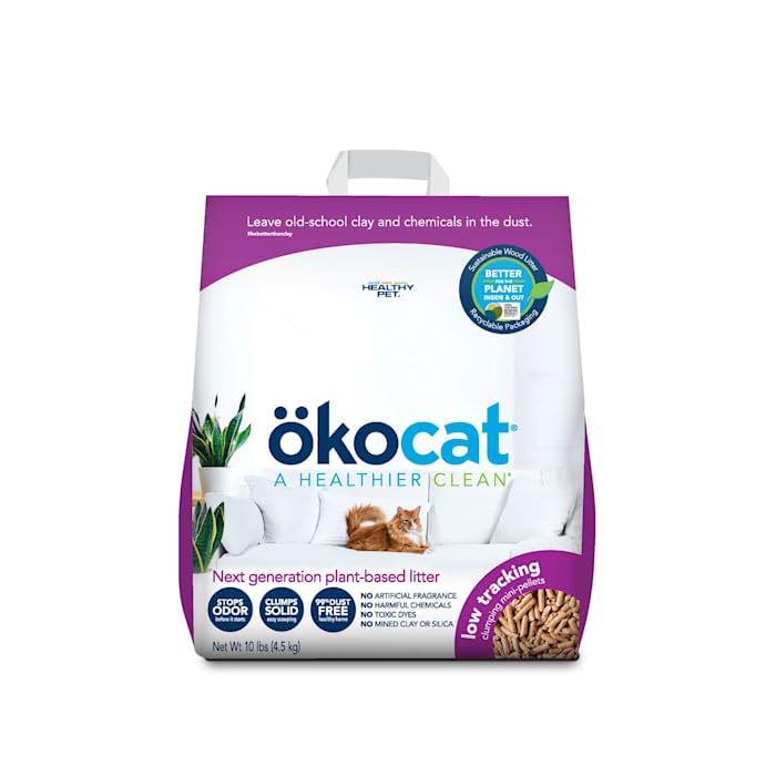 OKOCAT MINI PELLETS UNSCENTED CLUMPING Wood CAT Litter, 10-LB Bag
