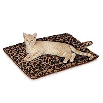 Prairie Horse Supply Quality Thermal Cat Mat and Free Cat Toy (Beige Leopard) (1 Mat) Cozy Self Heating Warming Kitty Kitten Pup