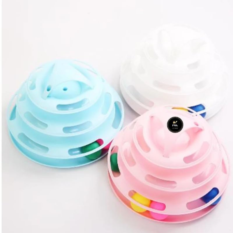 Kittupet 4 Level Towers Of Circle Track Roller With Moving Balls Interactive Play Toy For Small Dogs Kitten/Cat