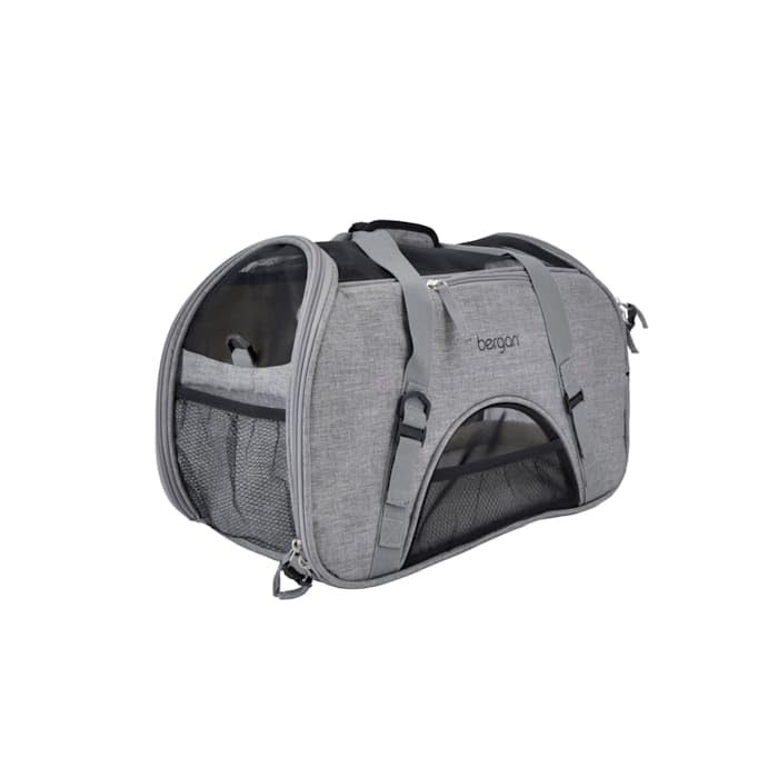 Coastal Pet Bergan Comfort Carrier - Safe, Comfortable Dog & Cat Travel Carrier - Airline Friendly Soft Pet Carrier - Breathable Carrier For Pet Owners - Heather Grey, 19' X 10' X 13'