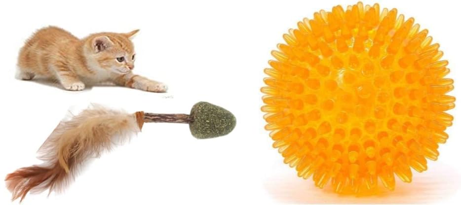 Penta Paws Cat Ball Vine Sticks Catnip Exquisite Ball Pet Biting Toy Teeth Care And Led Whistle Squeaky Squeaker Sound Ball Pupp