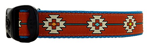 3 Dirty Dawgz Adjustable Western Santa Fe Southwestern Dog Collars For Medium Large And X-Large Dogs (Medium 14'- 22' Neck)