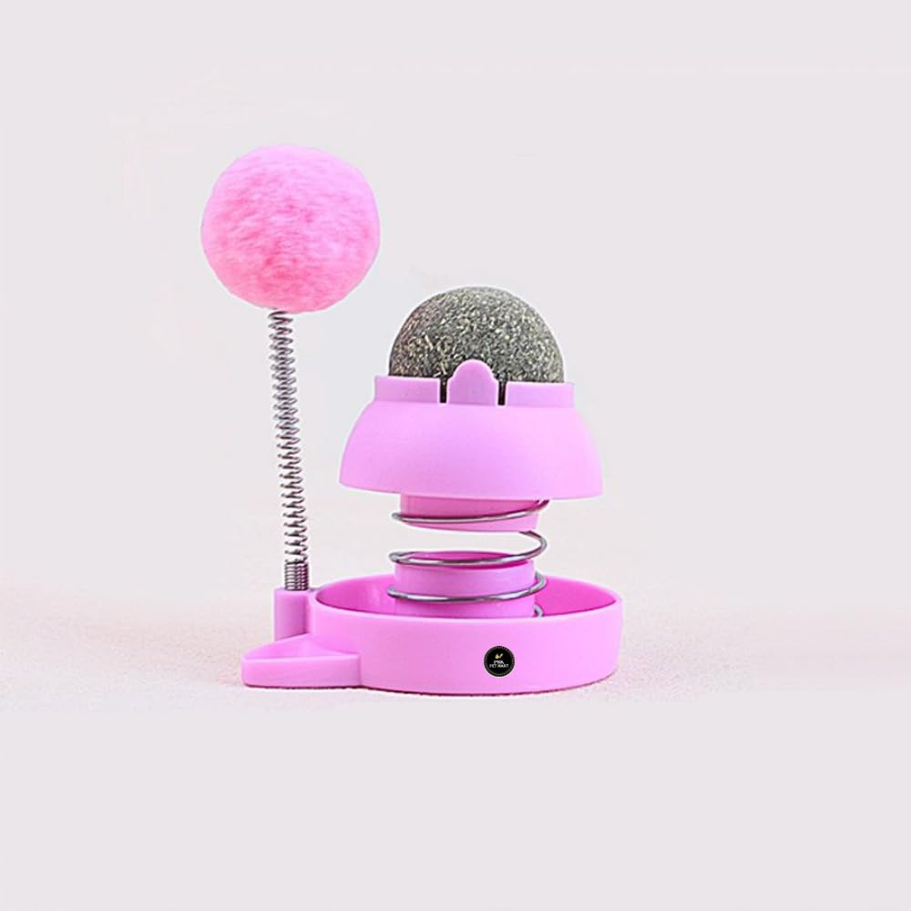 Bohobark Catnip Licking Ball For Cats  Natural Rotating Catnip Wall Toy | Teeth Grinding, Oral Care & Interactive Play For Cats
