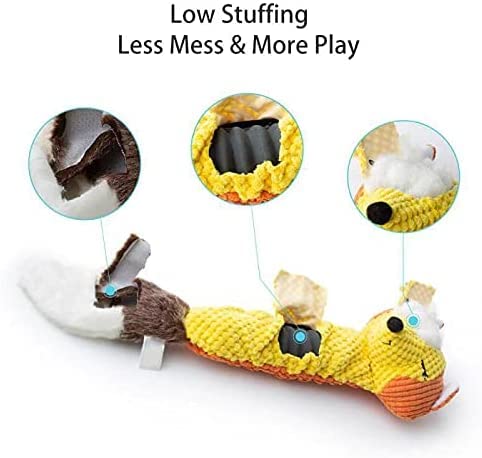 ONTWOPETS Dog Toy Plush Durable Small Dog Toys Low Stuffing Interactive Dog Plush Toys W/Squeaker Puppy Chew Toys Reduces Boredo