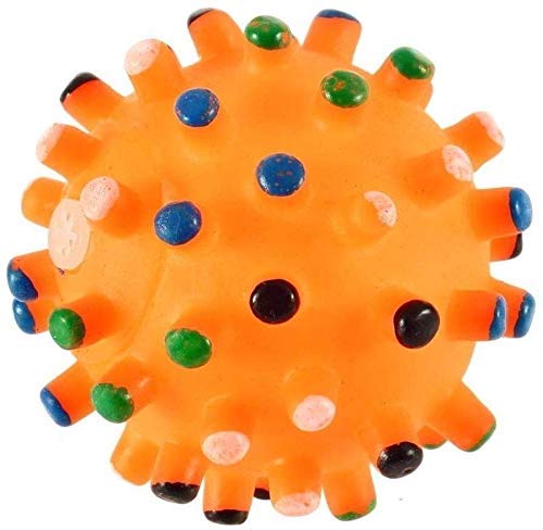 Psk Pet Mart Rubber Squeaky Dog Ball, Interactive Dog Toy For Small And Medium Dogs, Multicolor. (Pack Of 1)