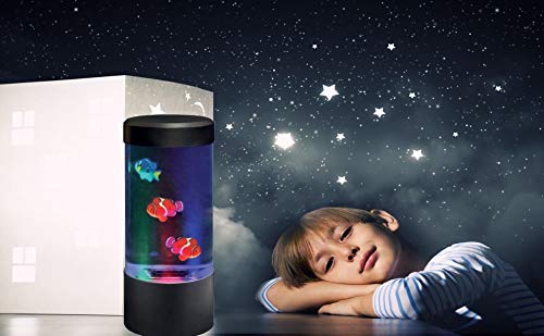 Lightahead Led Mini Desktop Fantasy Fish Lamp With Color Changing Light Effects. A Sensory Synthetic Fish Tank Aquarium Mood Lamp. Excellent Gift