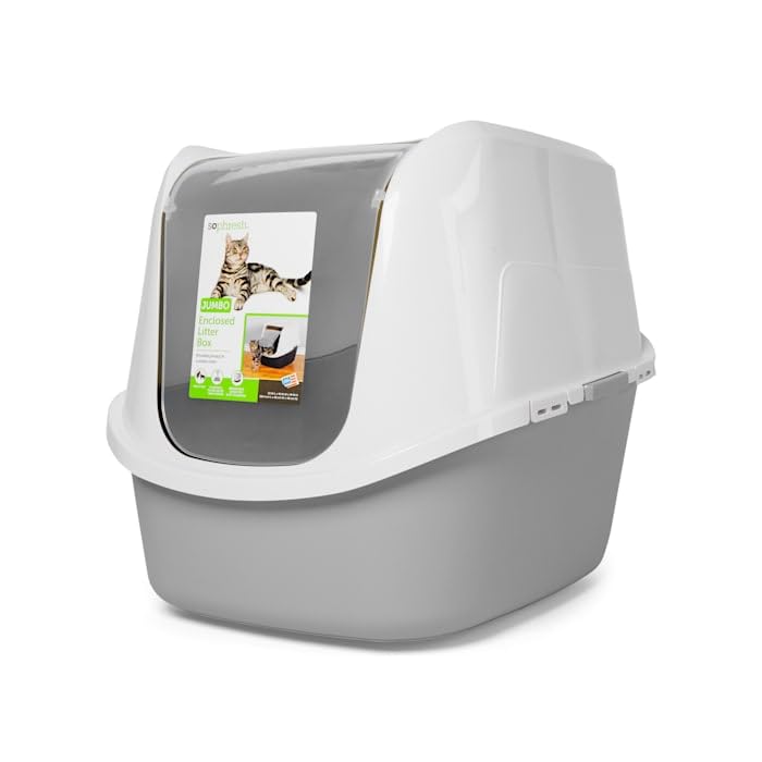 So Phresh Grey Jumbo Enclosed Cat Litter Box 23' L X 19' W X 19' H