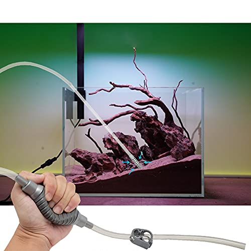 Arepk 10 Gallon Fish Tank Cleaner And Aquarium Water Changer Siphon With A Thinner Tubing. Perfect For Cleaning Small Tanks, Gra