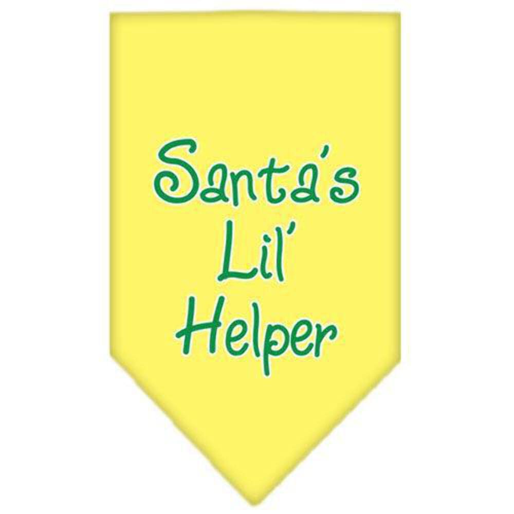 Mirage Pet Products Santa Lil Helper Screen Print Bandana for Pets, Small, Yellow