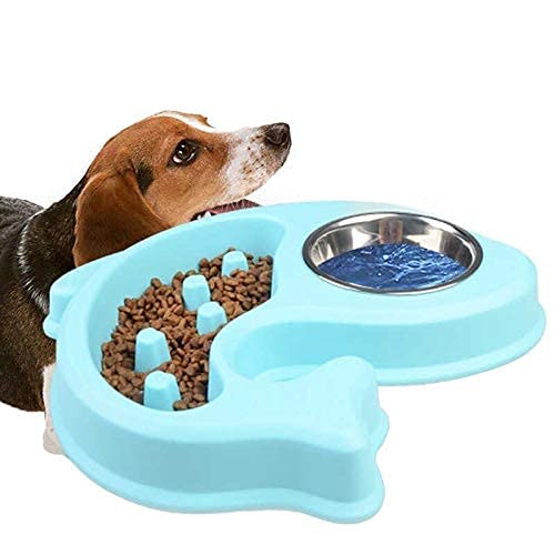 Dog Trust Stainless Steel Fish Shape Dog Food Bowl Solid/NonSlip/HeatResisting/Safe And NonToxic/Conveninet For Cleaning Fish