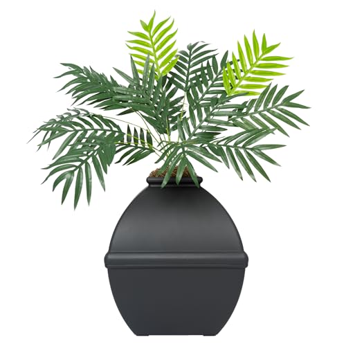 Good Pet Stuff Hidden Cat Litter Box Enclosure with Artificial Plant, Decorative Square Planter, Removable Tray, Charcoal Filter