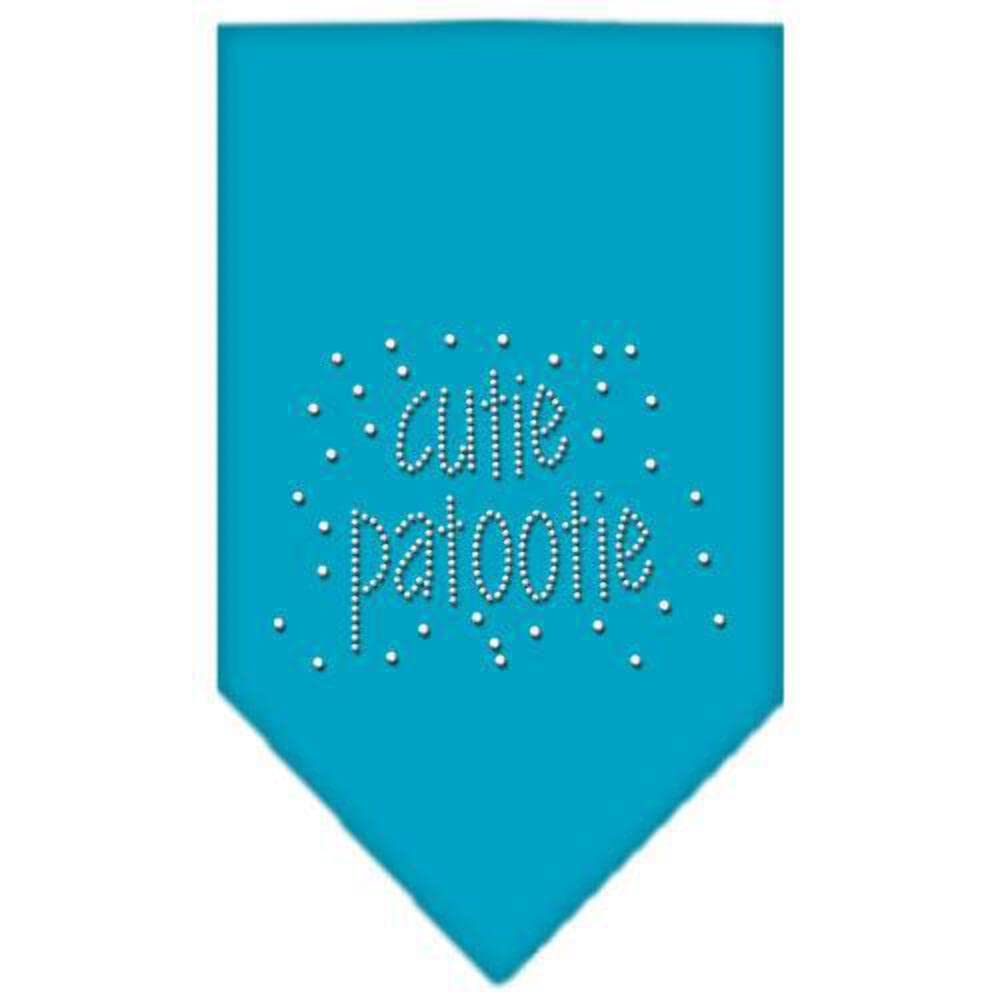 Mirage Pet Products Cutie Patootie Rhinestone Bandana, Large, Turquoise
