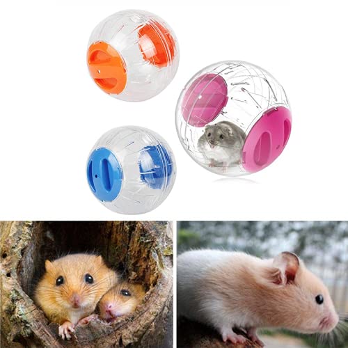 Hamster Exercise Ball Silent Hamster Wheel Small Animals Transparent Ball For Dwar Rat Relieves Boredom And Increases Activity (4.8 Inch, Clear)