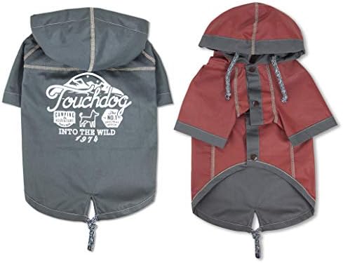Touchdog Cloudburst Waterproof Reversible Dog Raincoat Large/Grey