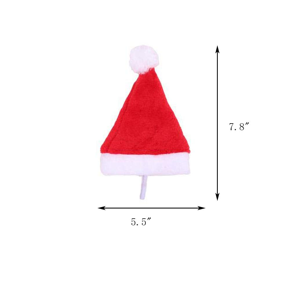 Yahpetes Dog Cat Pet Santa Hat Christmas Santa Claus 4 Pcs Pet Christmas Hat 5.5'X7.8' Dog Costume For Puppy Kitten Small Cats Dogs Pets