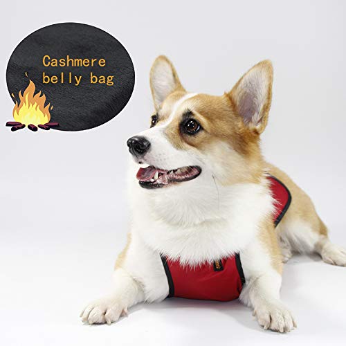 Kelendle Warm Pet Belly Vest Dog Belly Cover Protector Harness Pet Clothes Dog Belly Apron Waterproof Pet Costume for Short Leg
