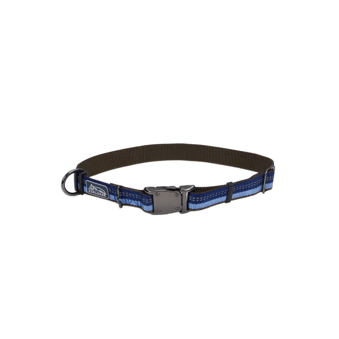 Coastal Pet K9 Explorer Reflective Adjustable Dog Collar - Comfortable Collar For The Outdoors - Durable, Lightweight Accessory With Side-Release Buckle - Sapphire, 1' X 12-18'