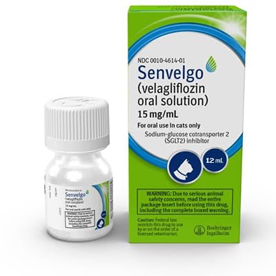 SENVELGO (velagliflozin Oral Solution) Liquid Oral Diabetes Treatment for Cats, 12 mL Bottle 15 mg/mL