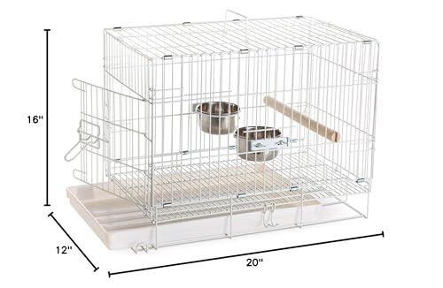 Prevue Pet Products Travel Bird Cage 1305 White, 20-Inch By 12-1/2-Inch By 15-1/2-Inch