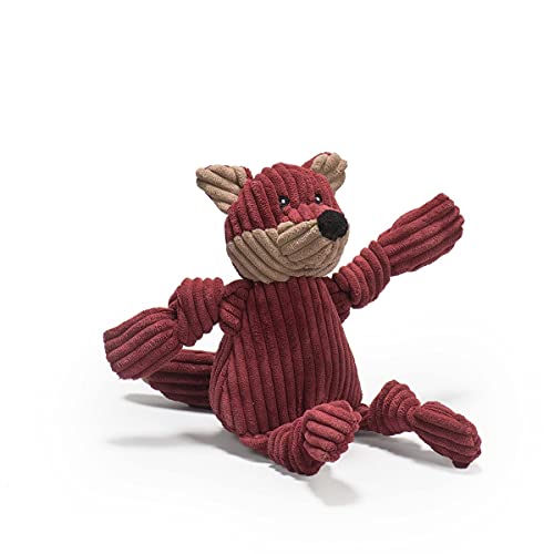 Hugglehounds Plush Corduroy Durable Squeaky Knottie, Dog Toy, Great Dog Toys For Aggressive Chewers, Fox, Small