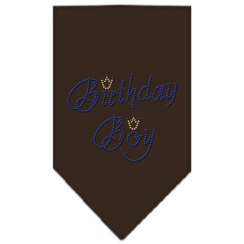 Mirage Pet Products Birthday Boy Rhinestone Bandana, Small, Cocoa