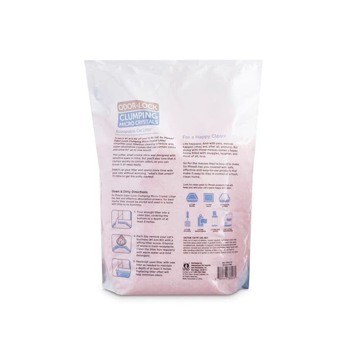 So Phresh Scoopable Odor-Lock Clumping Micro Crystal Cat Litter In Pink Silica 8 Lbs.