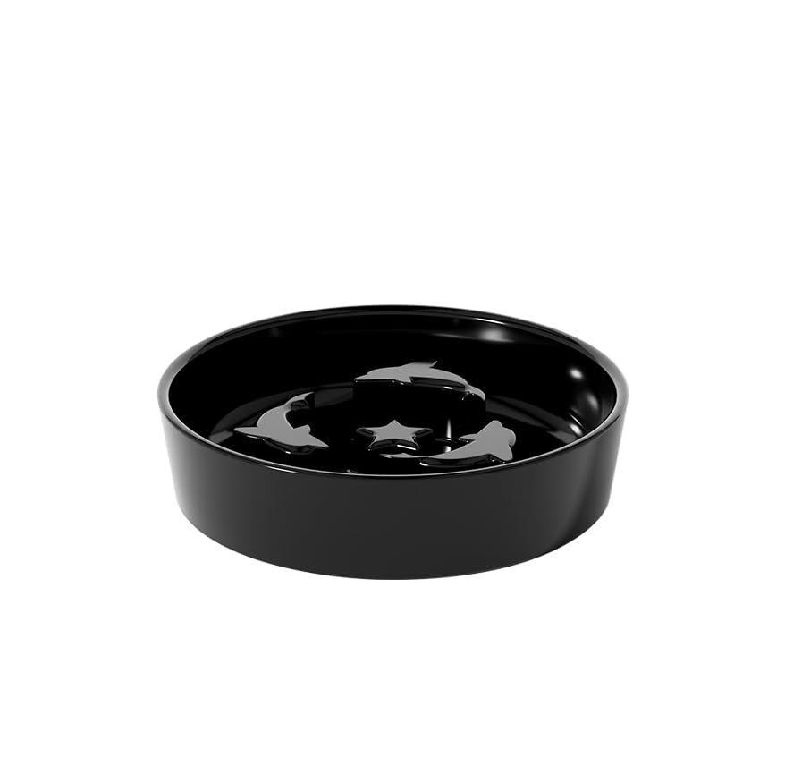 Ceramic Slow Feeder for Dogs & Cats, Dog Slow Feeder Bowl and Puzzle Feeder Cat Bowl to Slow Down Eating Dogs, Interactive Treat